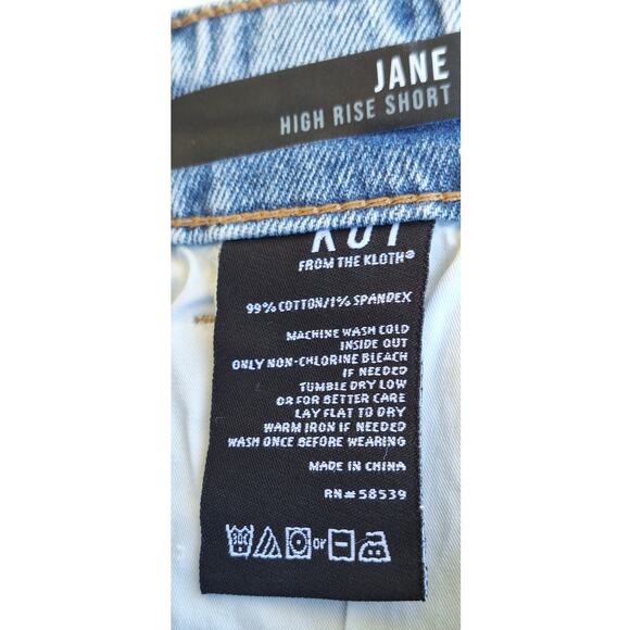 KUT from the Kloth Jane High Rise Jean Shorts Distressed Fray Hem Size 2 Denim - Picture 4 of 9